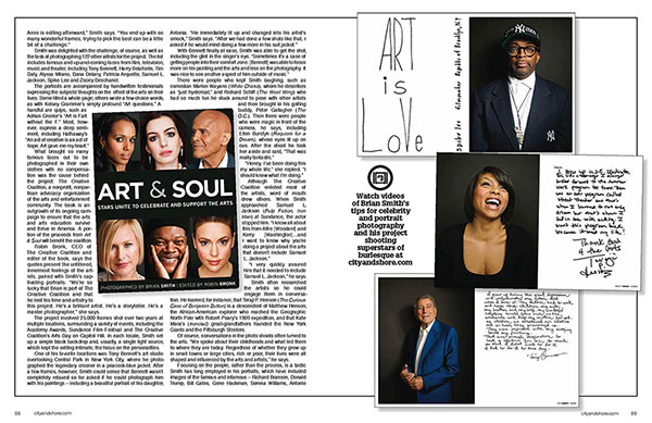 Celebrity Portrait Photographer Brian Smith's Art & Soul book in City and Shore