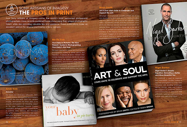 Art & Soul celebrity portrait photography featured in Inside Edge magazine