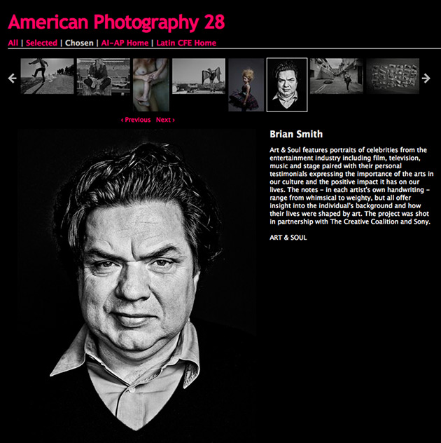 Oliver Platt by Brian Smith chosen for American Photography Awards