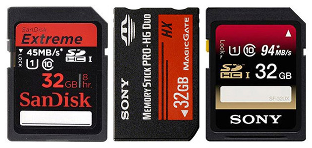 SanDisk Sony Memory Stick Sony SDHC