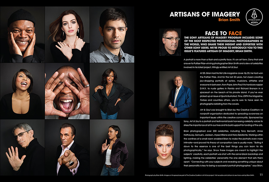 Celebrity Portrait Photographer Brian Smith featured in Inside Edge magazine